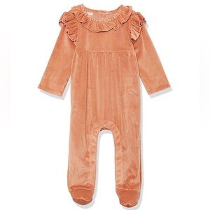 Peach Colored Mudpie Girls Footie